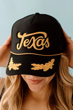 captain hat vintage "Texas" - black