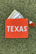 beaded pouch - texas burnt orange