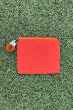 beaded pouch - texas burnt orange
