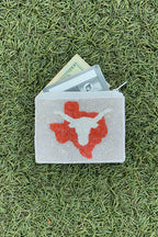 beaded pouch - texas silver