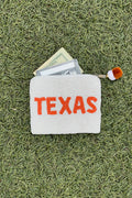 beaded pouch - texas white