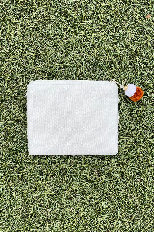 beaded pouch - texas white