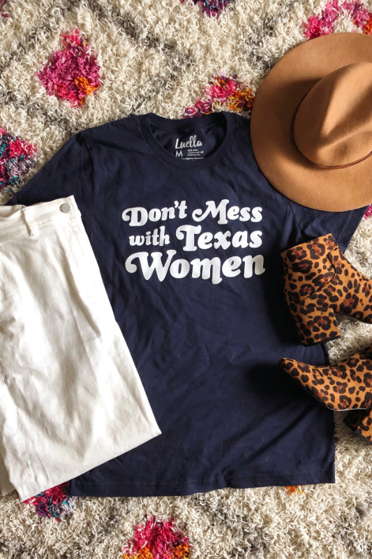 don't mess with texas women tee - navy