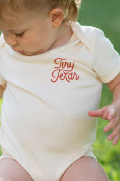 kid's onesie tiny texan - cream