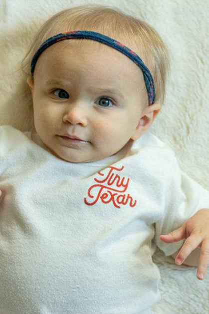 kid's onesie tiny texan - cream