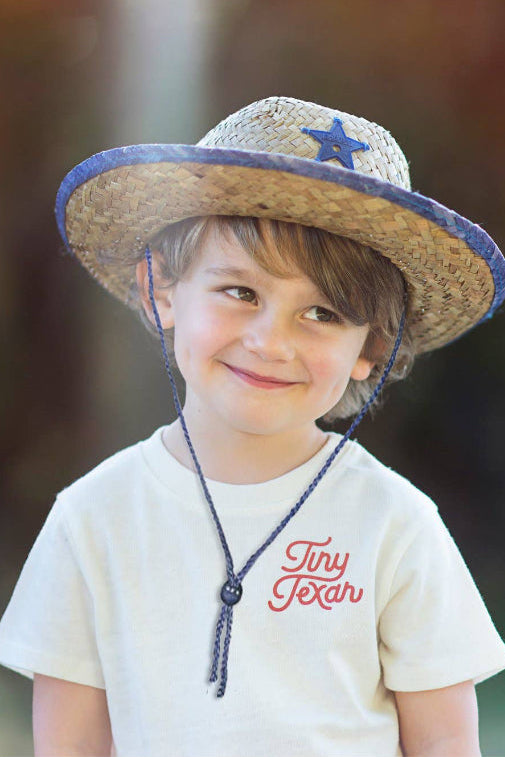 kid's tiny texan tee - cream