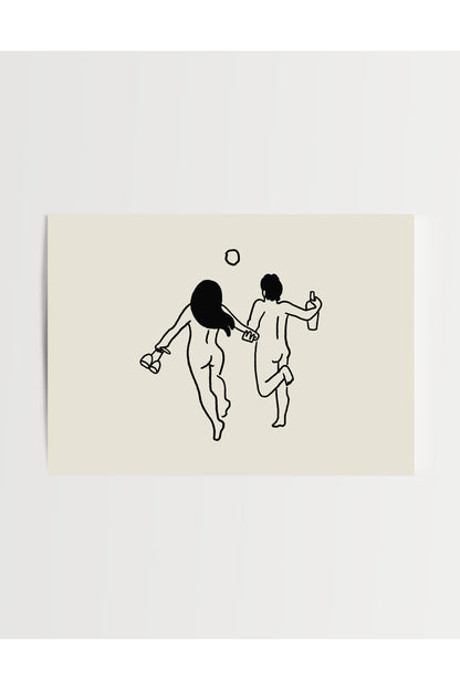 wine lovers art print - 5x7