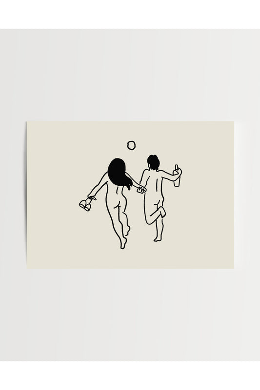 wine lovers art print - 5x7